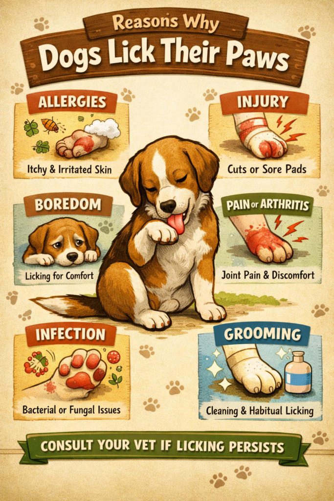 Dogs Lick Their Paws